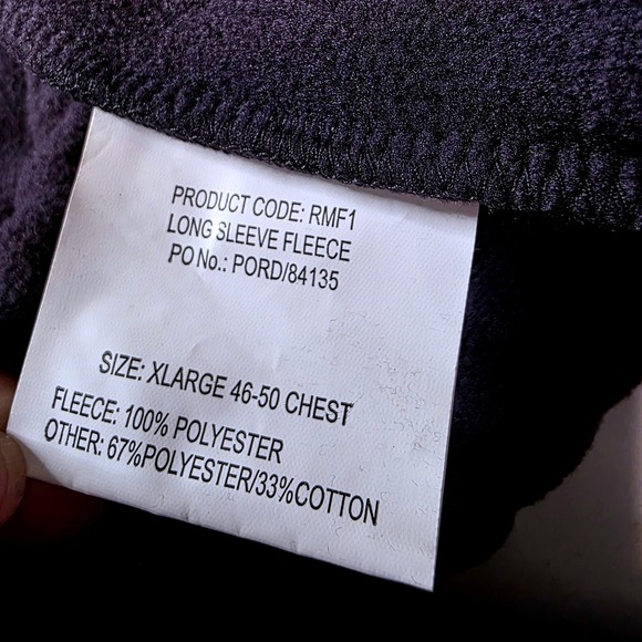 Royal Mail Logo Fleece Jacket Mens XL Full Zip Workwear Nvy Blue 46-50 Chest - Picture 5 of 7